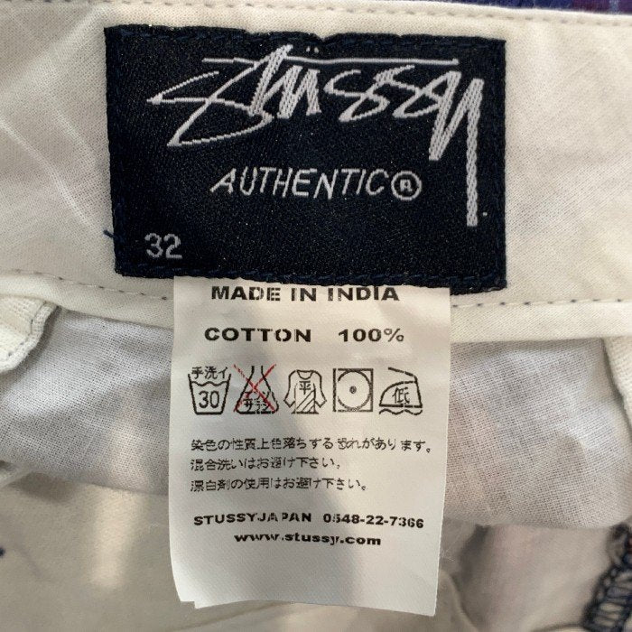 STUSSY ステューシー キルトステッチ チェック ショートパンツ レッド ブルー Size 32 福生店