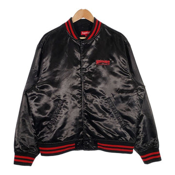 SUPREME シュプリーム 21AW THRASHER スラッシャー Satin Varsity Jacket サテン バーシティジャケット スタジャン ブラック Size L 福生店