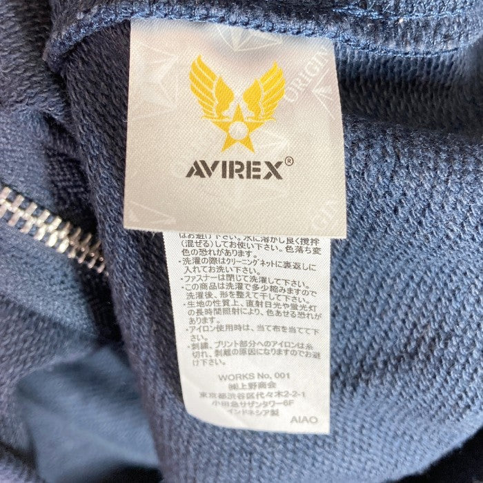 AVIREX アヴィレックス USA国旗刺繍 スタンドカラー ジップスウェット ネイビー sizeM 瑞穂店