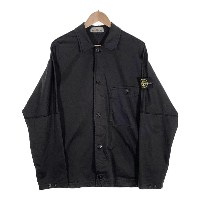 STONE ISLAND ストーンアイランド 22AW ガーメントダイ ストレッチサテンシャツ ブルゾン ブラック 771511014 Size M 福生店