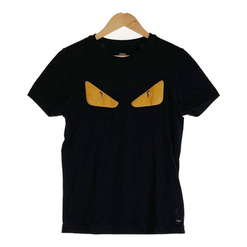 FENDI フェンディ FY0722 94T モンスター バグスレザーパッチ Tシャツ ブラック size44 瑞穂店