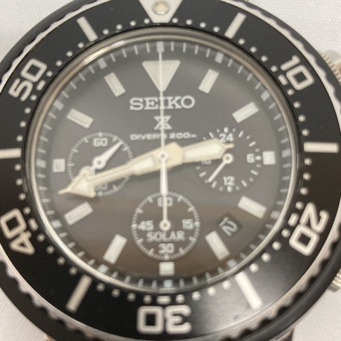 SEIKO セイコー プロスペックス クロノグラフ ダイバーズ V175-0DS0 ソーラー 黒 文字盤 3針式 腕時計 瑞穂店