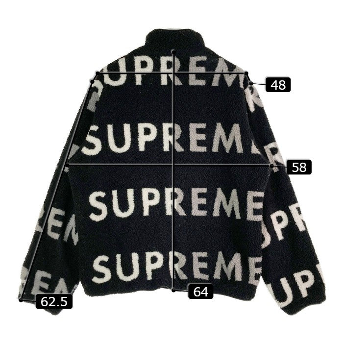 SUPREME シュプリーム 18AW Reversible Logo Fleece Jacket リバーシブル ロゴ ボアフリース ジップアップ ジャケット ブラック sizeM 瑞穂店