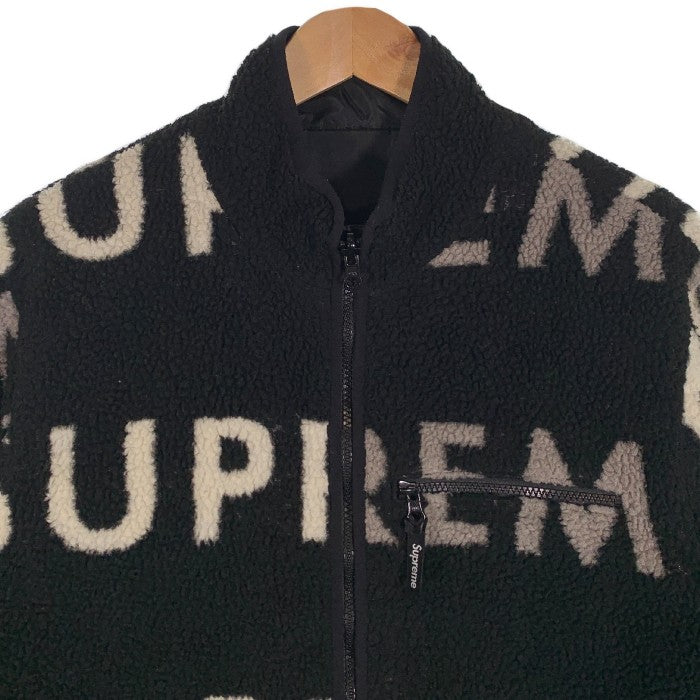 SUPREME シュプリーム 18AW Reversible Logo Fleece Jacket リバーシブルロゴ フリースジャケット ブラック  Size M 福生店