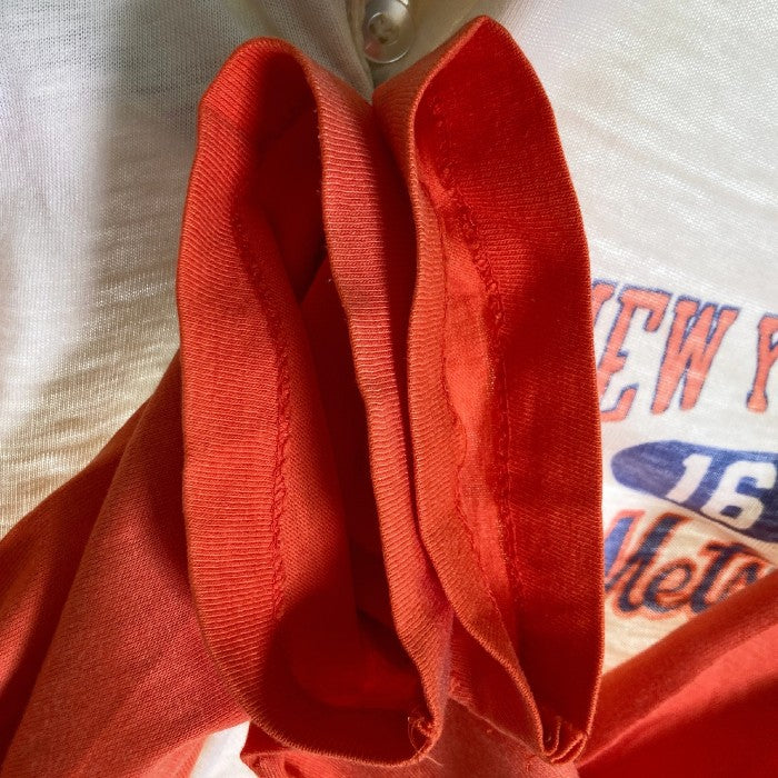 Champion チャンピオン 80's MLBニューヨークメッツ ヘンリーネック ベースボール 7分丈 Tシャツ ホワイト sizeL 瑞穂店