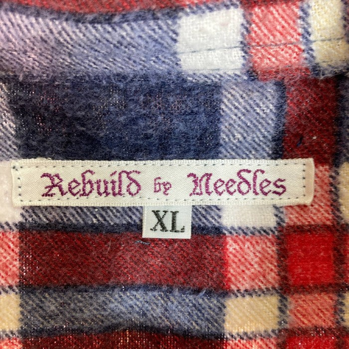 Rebuild by Needles リビルドバイニードルズ CH284 Flannel Shirt 7 Cut Wide Shirt 再構築 ネルシャツ マルチカラー sizeXL 瑞穂店