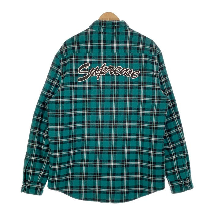 SUPREME シュプリーム 19AW Quilted Arc Logo Flannel Shirt キルテッド アーチロゴ フランネルシャツ グリーン Size XL 福生店