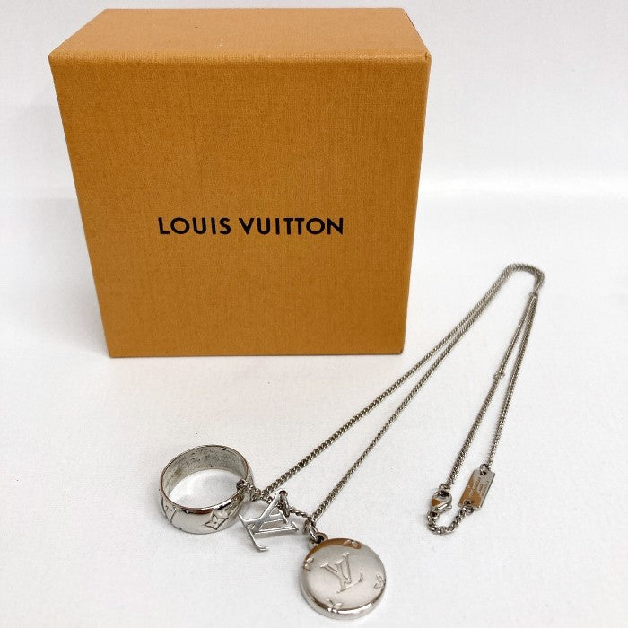 Louis Vuitton ルイヴィトン M62485 モノグラム リング ネックレス シルバー ペンダント 瑞穂店