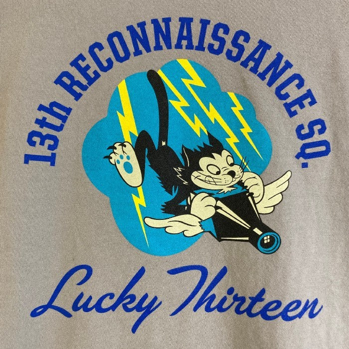 BUZZ RICKSON’S バズリクソンズ 13th RECONNAISSANCE.SQ. プリント ロングスリーブTシャツ グレー Size XL 瑞穂店