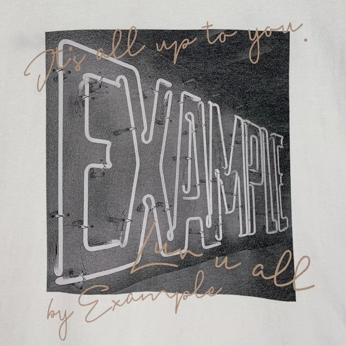 EXAMPLE エグザンプル プリント Tシャツ ホワイト Size XL 福生店