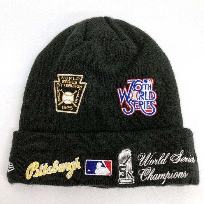 NEW ERA PITTSBURGH PIRATES ニューエラ ニットキャップ ビーニー ピッツバーグ パイレーツ MLB WORLD SERIES CHAMPION CUFFED KNIT BEANIE BLACK ブラック size-00 瑞穂店