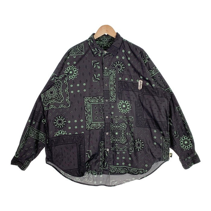 SSZ エスエスズィー 23SS PAISLEY SHIRT ペイズリーシャツ ブラック オーバーサイズ Size M 福生店