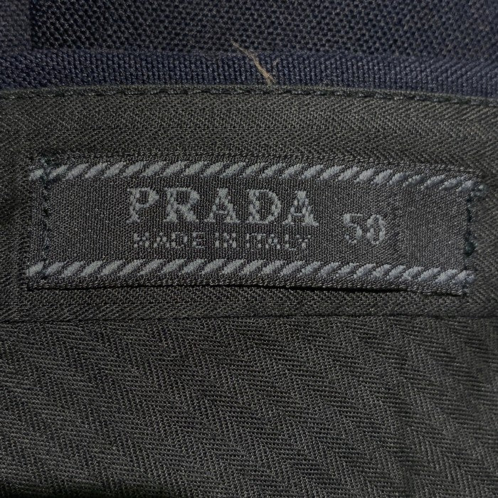 PRADA プラダ ウール ナイロン テーパードスラックス ブラック センタープリーツ Size 50 福生店