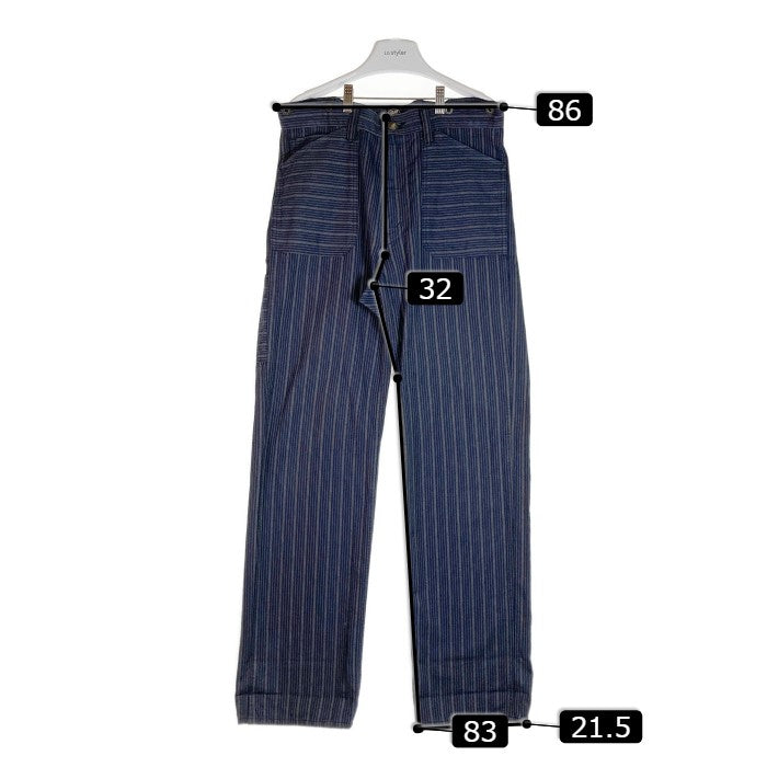 SUGAR CANE シュガーケーン Lot377 SC41377 FICTION ROMANCE 8oz. INDIGO STRIPE WORK PANTS インディゴストライプ ワークパンツ ネイビー sizeW32 瑞穂店