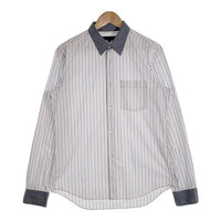 COMME des GARCONS HOMME DEUX コムデギャルソンオムドゥ ストライプ 切替 長袖シャツ シャンブレーカラー ホワイト DG-B015 Size M 福生店