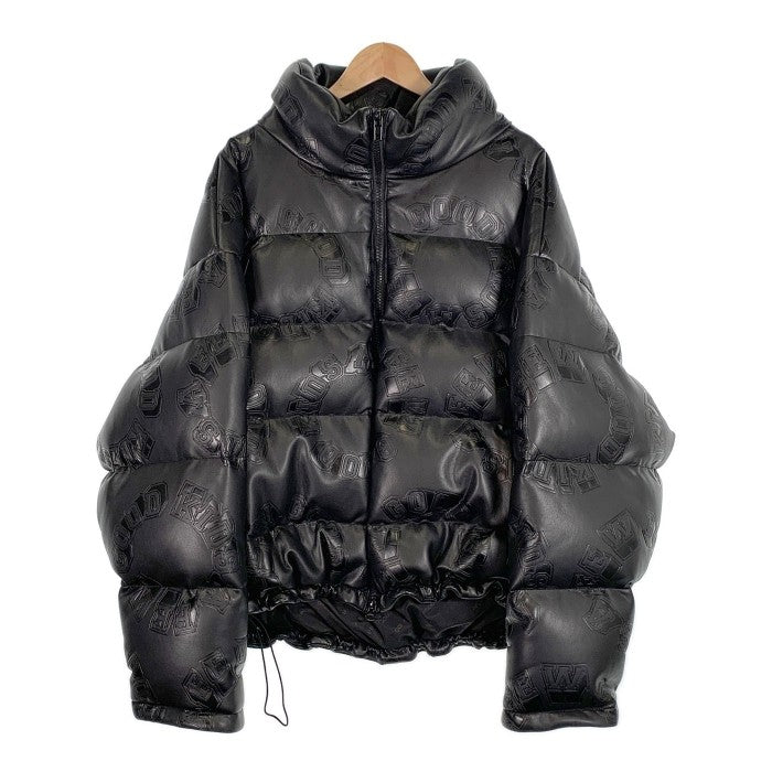 A FEW GOOD KIDS アフューグッドキッズ Logo Puffer Jacket サークルロゴ フェイクレザー パファージャケット ブラック Size XL 福生店