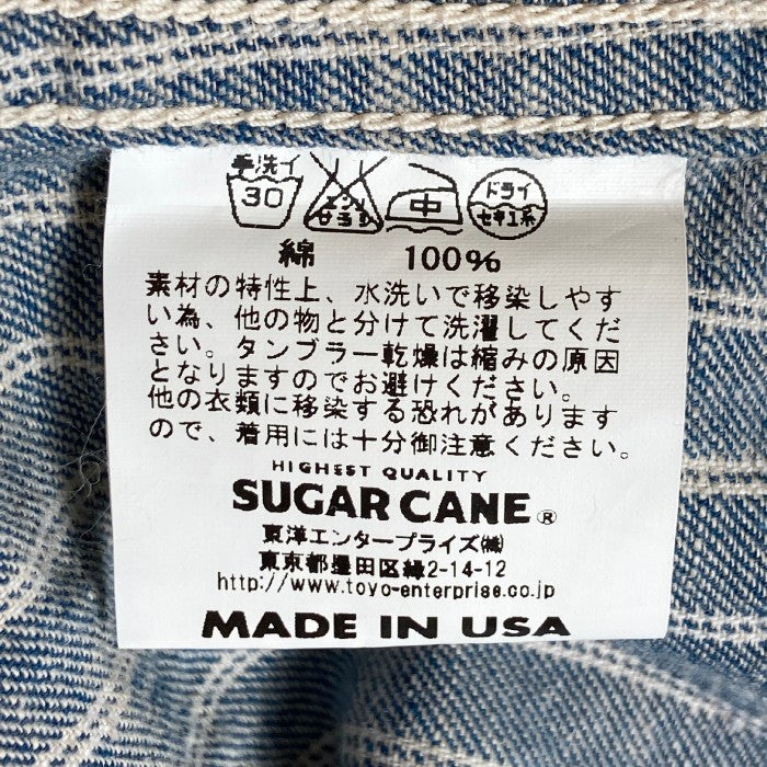 SUGAR CANE シュガーケーン USA製 ストライプ 長袖シャツ インディゴ×ホワイト sizeM 瑞穂店