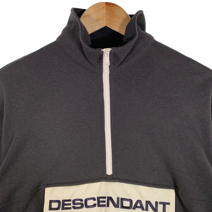 DESCENDANT ディセンダント ハーフジップスウェット トレーナー グレー Size 3 福生店