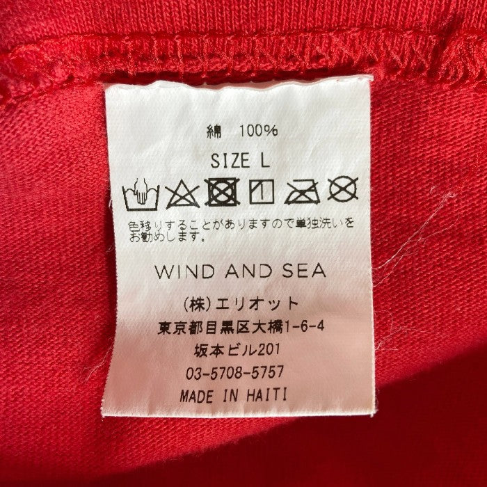 WIND AND SEA ウィンダンシー L/S TEE 長袖 Tシャツ LONG SLEEVE ロングスリーブ ロンT WDS ロゴ 赤 レッド sizeL 瑞穂店