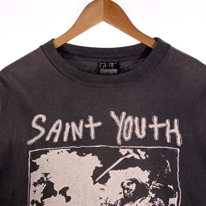 SAINT Mxxxxxx セントマイケル 21AW WIND AND SEA ウィンダンシー L/S TEE ロングスリーブTシャツ ヴィンテージ加工 プリント チャコールグレー SM-A21-0000-061 Size M 福生店