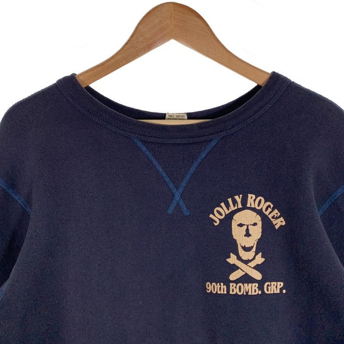 BUZZ RICKSON'S バズリクソンズ JOLLY ROGER ジョリーロガー クルーネックスウェットトレーナー ネイビー Size M 福生店