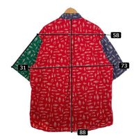 90's Nautica ノーティカ ボタンダウンシャツ ハーフスリーブ クレイジーパターン Size XL 福生店