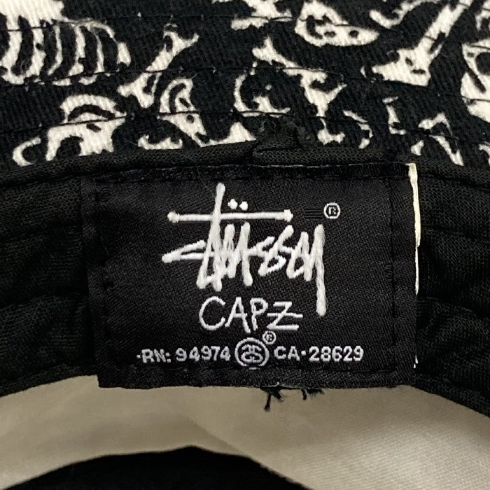 STUSSY ステューシー スカル総柄 バケットハット ブラック 瑞穂店