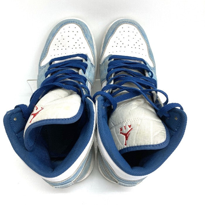 NIKE ナイキ DN3706-401 AIR JORDAN 1 MID SE WHITE エアジョーダン 1 ミッド SE ホワイト スニーカー ブルー size27cm 瑞穂店