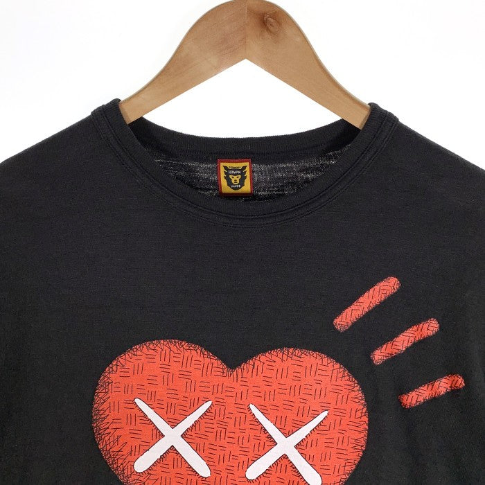HUMAN MADE ヒューマンメイド KAWS カウズ ハートプリント Tシャツ ブラック Size XL 福生店