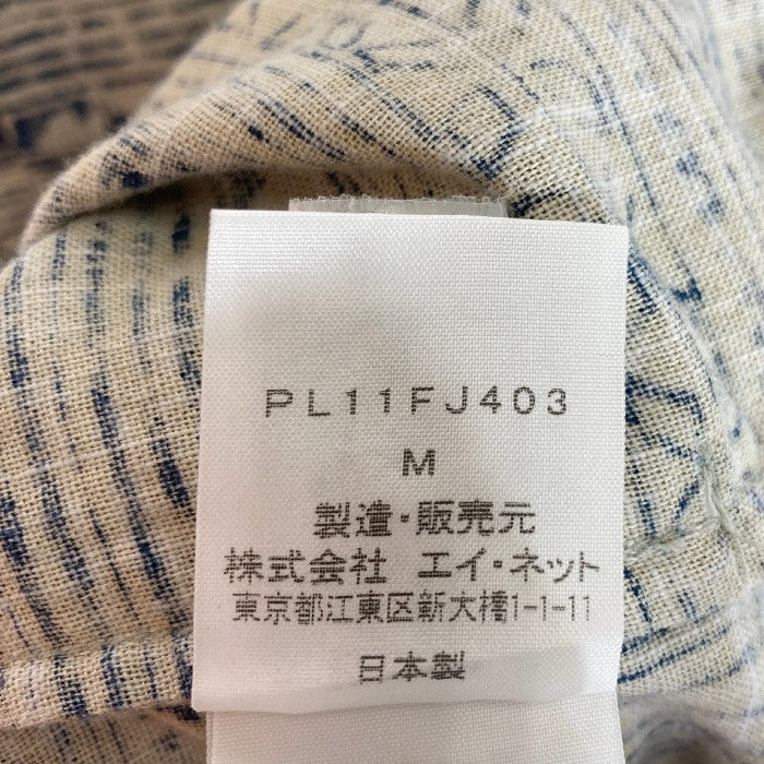 Plantation プランテーション コットンリネン シャツ チェック(ライトブルー) sizeM 瑞穂店