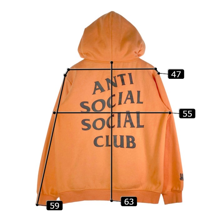 ANTI SOCIAL SOCIAL CLUB × UNDEFEATED アンチソーシャルソーシャルクラブ × アンディフィーテッド PARANOID パーカー オレンジ sizeXL 瑞穂店