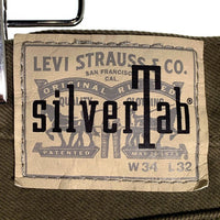 Levi's Silver Tab リーバイス シルバータブ LOOSE グリーンガーメントダイ ルーズ ストレートパンツ オリーブ 4100533370 Size 34 福生店