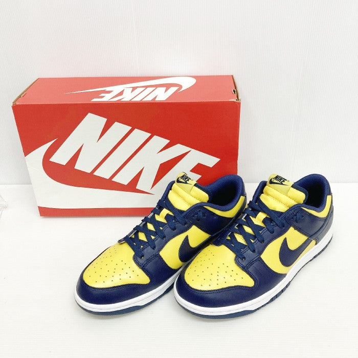 NIKE ナイキ DUNK LOW RETRO MICHIGAN ダンクロー レトロ ミシガン スニーカー DD1391-700 イエロー×ネイビー  size26.5cm 瑞穂店