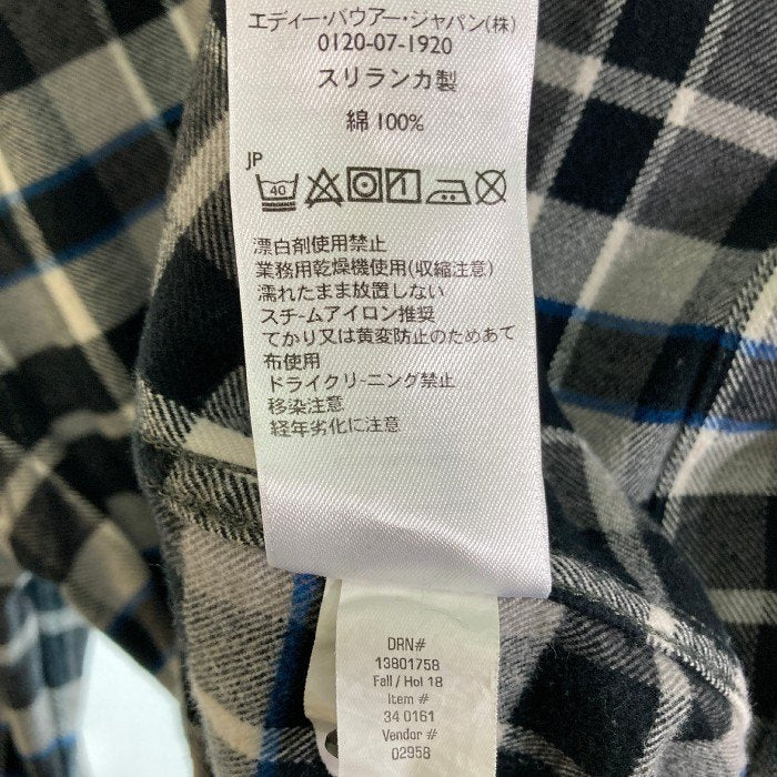 Eddie Bauer  エディーバウアー チェックシャツ ボタンダウン ブラック ホワイト ブルー Size M 瑞穂店