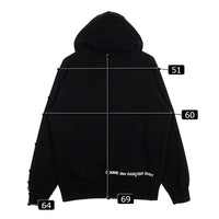 SUPREME シュプリーム 18AW COMME des GARCONS SHIRT コムデギャルソンシャツ Split Box Logo Hooded Sweatshirts スプリット ボックスロゴ スウェットパーカー ブラック Size M 福生店