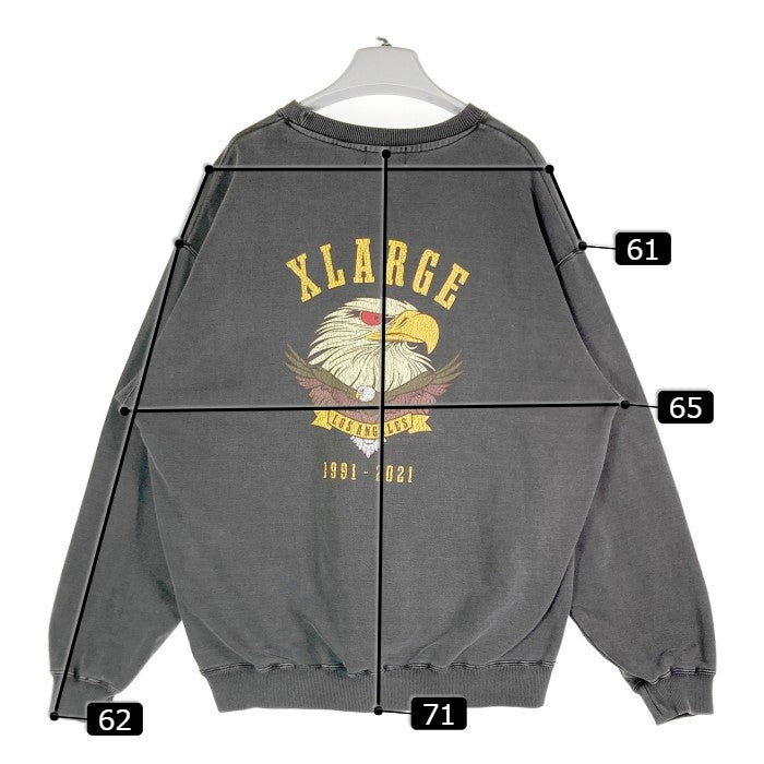 XLARGE エクストララージ 101213012029 イーグルロゴピグメントクルーネックスウェット EAGLE LOGO PIGMENT CREWNECK SWEAT ダークグレー sizeL 瑞穂店