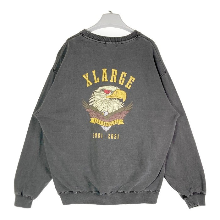 XLARGE エクストララージ 101213012029 イーグルロゴピグメントクルーネックスウェット EAGLE LOGO PIGMENT CREWNECK SWEAT ダークグレー sizeL 瑞穂店