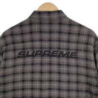 SUPREME シュプリーム 22SS Plaid S/S Shirts 半袖チェックシャツ バック刺繡ロゴ ブラック Size M 福生店