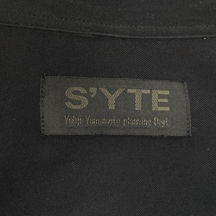 S'YTE サイト Rayon Longshirts レーヨン ロングシャツ ブラック ヨウジヤマモトUV-B59-216 Size 3 福生店