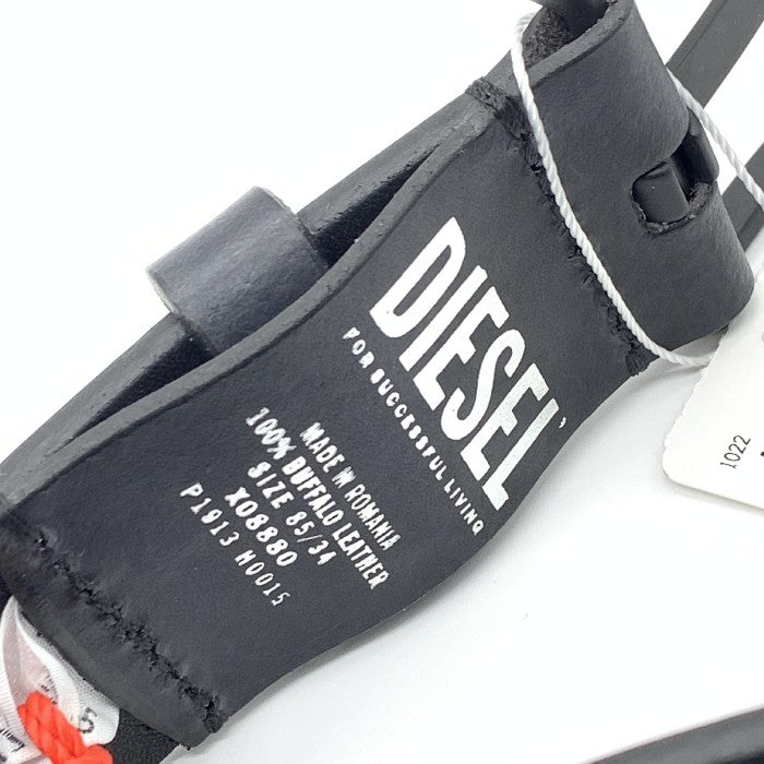 DIESEL ディーゼル BLUESTAR2 レザーベルト ブラック 黒バックル X08880 H0015 Size 85 福生店