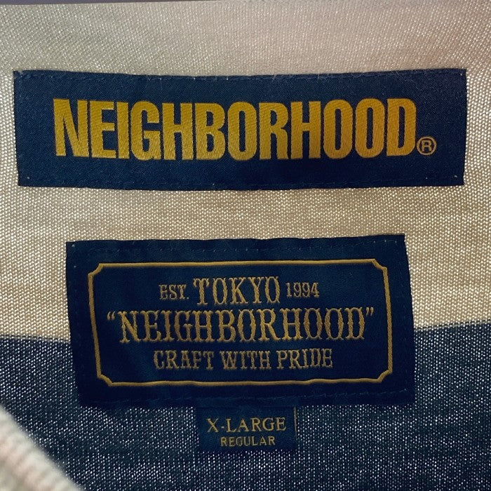 NEIGHBORHOOD ネイバーフッド 181FPNH-CSM02 18SS B.D./C-CREW.SS  ボーダー Tシャツ グリーン&ベージュ sizeXL 瑞穂店