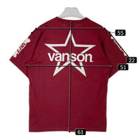 VANSON バンソン ボーン 半袖Tシャツ 臙脂 sizeL 瑞穂店