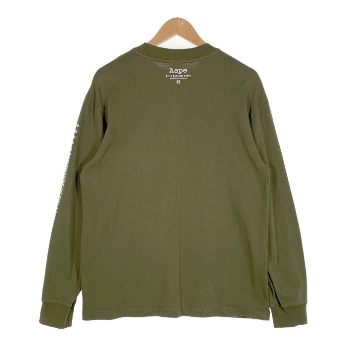 AAPE BY A BATHING APE エーエイプ ロングスリーブTシャツ プリント オリーブ Size XL 福生店