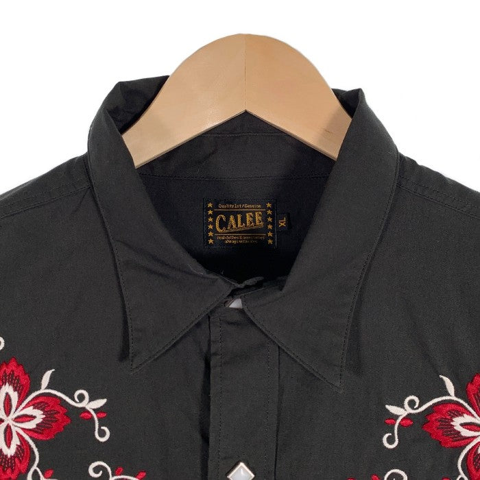 CALEE キャリー フラワー刺繡 ウエスタンシャツ ブラック Size XL 福生店