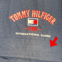 90's TOMMY HILFIGER トミーヒルフィガー ナイロン マウンテンパーカー USA 1996 ネイビー Size M 福生店