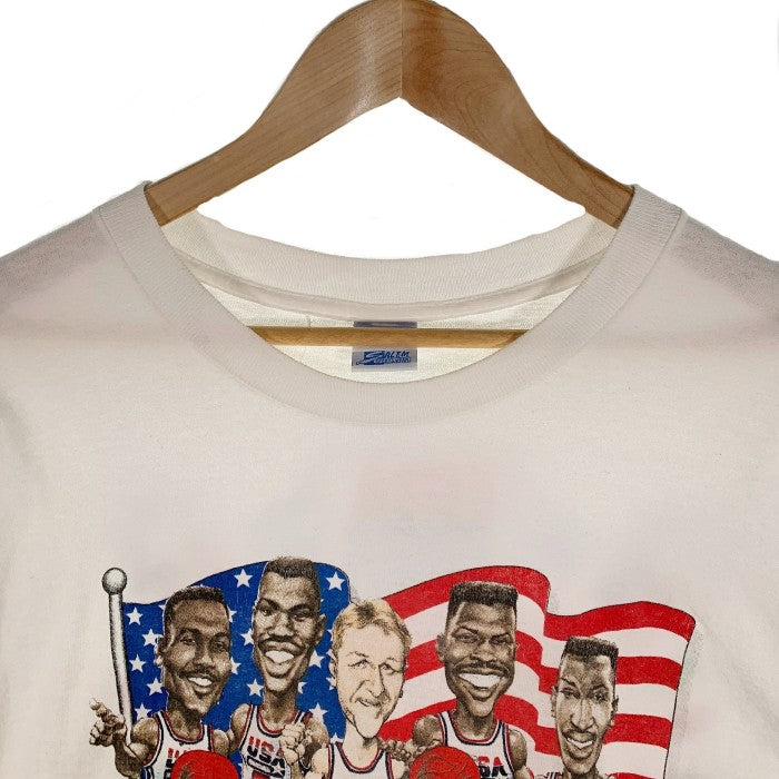 90's 1992 USA BASKETBALL バスケットボール ドリームチーム 両面プリント Tシャツ ホワイト SALEM Size XXL 福生店