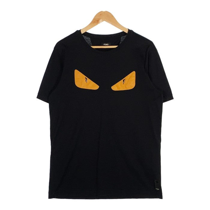 FENDI フェンディ モンスター バグスレザーパッチ Tシャツ ブラック FY0722 94T Size 52 福生店