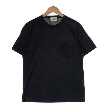 HERMES エルメス T-SHIRT ポケット Tシャツ 無地 ブラック Size M 福生店