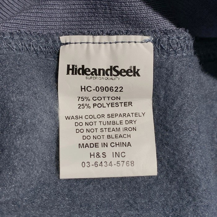 HIDE AND SEEK ハイドアンドシーク Flame Hooded Sweat Shirts フレイムプリント スウェットパーカー ブルー HC-090622 Size L