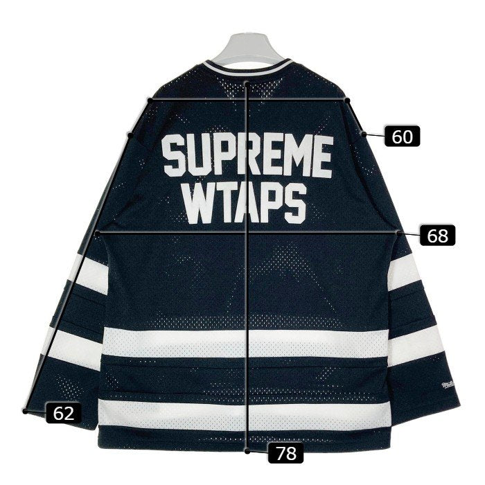 SUPREME シュプリーム ×WTAPS ダブルタップス ×Mitchell&Ness ミッチェルアンドネス 21AW Hockey Jersey ホッケー ジャージー 長袖 ゲームシャツ Tシャツ ブラック sizezXL 瑞穂店